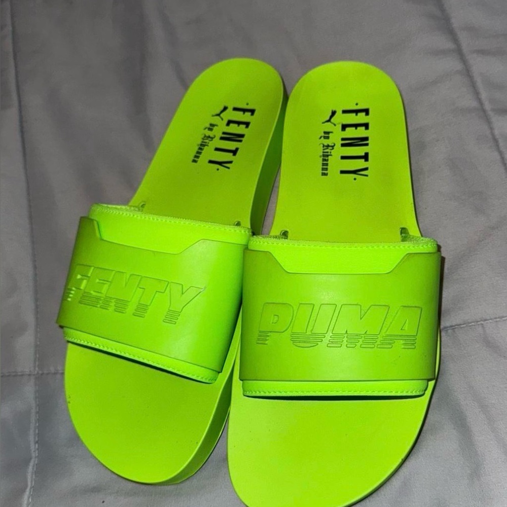 Fenty X Puma Neon Yellow Slides